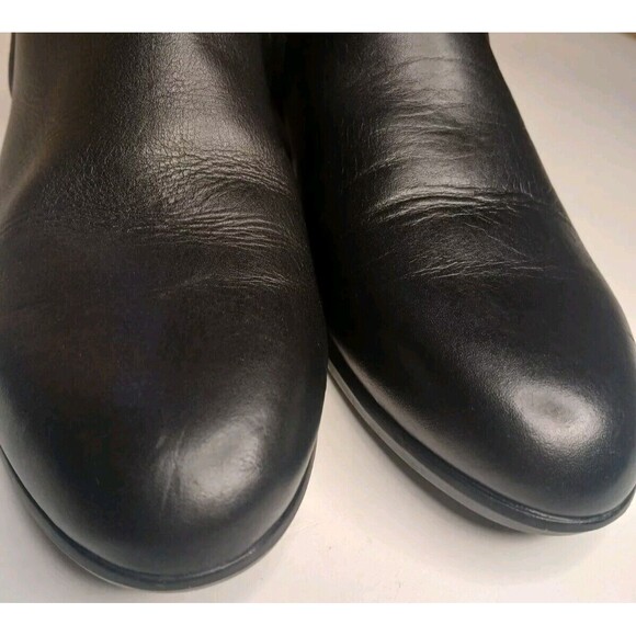 Munro Averee Sz 5 Black Calf Leather Ankle Boot Double Zipper Shock Absorption - Picture 10 of 14